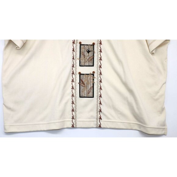 Y2K Vintage Alfred Dunner Womens 3X Embroidered Beige Polo Shirt Grandmacore - Picture 6 of 10